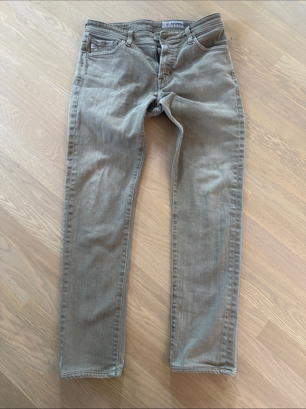 AG Tellis Slim Straight Fit Men's Khaki Jeans 30R x 29”